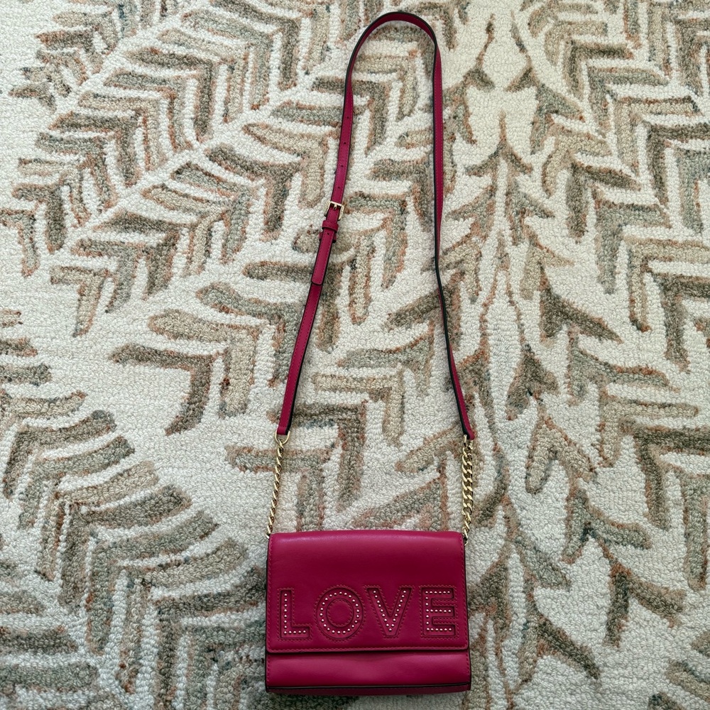 Michael Kors Ruby Pink Love Crossbody Purse with Gold Hardware - Picture 8 of 8